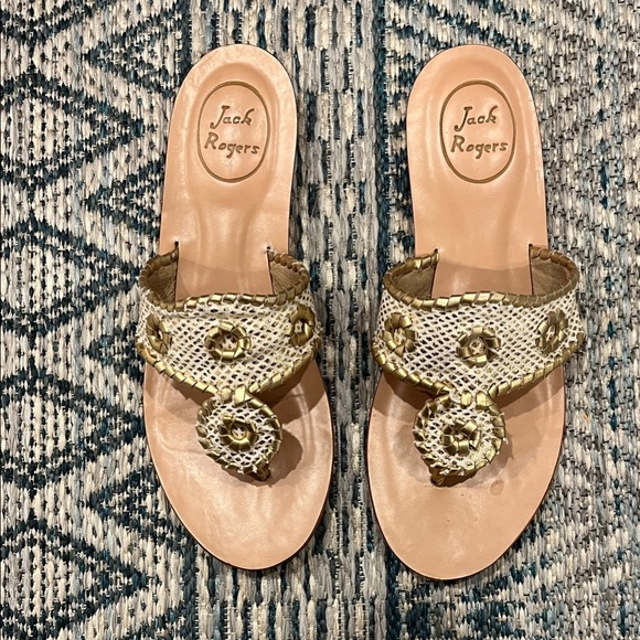 Jack Rogers Shoes - Jack Rogers Metallic Gold Women's Sandals